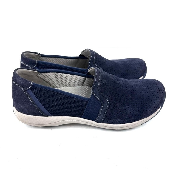 Dansko Halle Shoes 39 Navy Blue Suede Slip On Comfort Womens - Picture 4 of 8